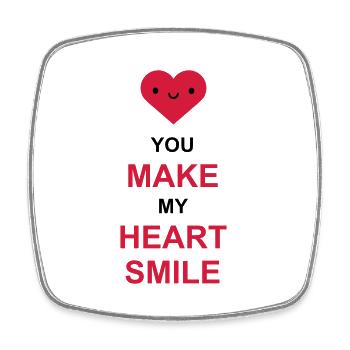 make my heart smile - Viereckiger Kühlschrankmagnet - Weiß - Vorne