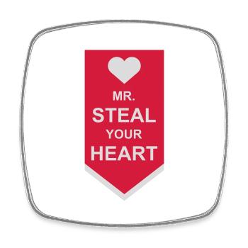 mr steal your heart - Viereckiger Kühlschrankmagnet - Weiß - Vorne