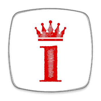 1 Number crown - Square fridge magnet - white - Front