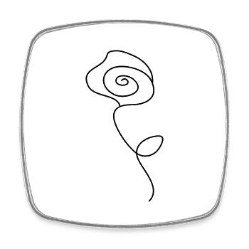 Ligne Rose - Magnet carré - blanc - Devant
