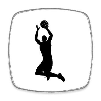 basket-ball - Magnet carré - blanc - Devant