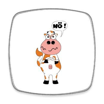 Kuh Landwirt Bauer lustig Nein Comic Motzig Land - Viereckiger Kühlschrankmagnet - Weiß - Vorne