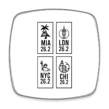 MARATHON ICON - Square fridge magnet - white - Front