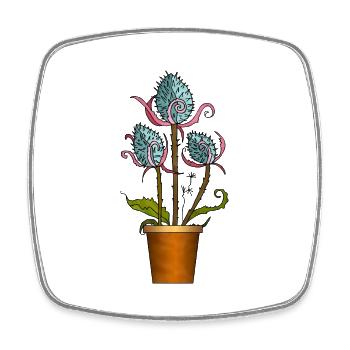Fleur - Magnet carré - blanc - Devant