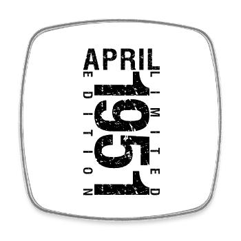 Geburtstag April 1951 April geboren im April 1951 - Viereckiger Kühlschrankmagnet - Weiß - Vorne