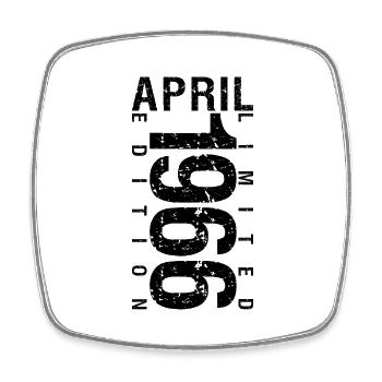Geburtstag April 1966 April geboren im April 1966 - Viereckiger Kühlschrankmagnet - Weiß - Vorne