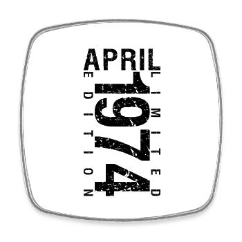 Geburtstag April 1974 April geboren im April 1974 - Viereckiger Kühlschrankmagnet - Weiß - Vorne