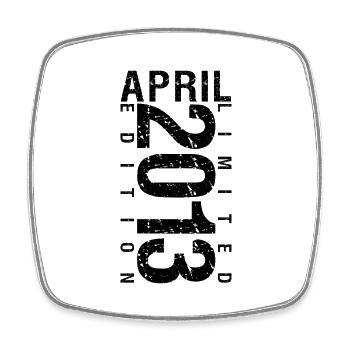 Geburtstag April 2013 April geboren im April 2013 - Viereckiger Kühlschrankmagnet - Weiß - Vorne