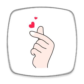 Finger hearts 2 - Square fridge magnet - white - Front