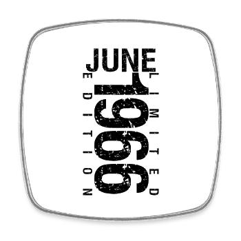 Birthday June 1966 June born in June 1966 - Square fridge magnet - white - Front