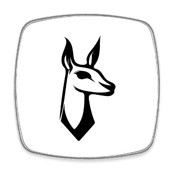 Süsses Lama Logo Style - Viereckiger Kühlschrankmagnet - Weiß - Vorne