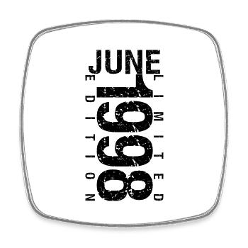 Geburtstag Juni 1998 Juni geboren im Juni 1998 - Viereckiger Kühlschrankmagnet - Weiß - Vorne