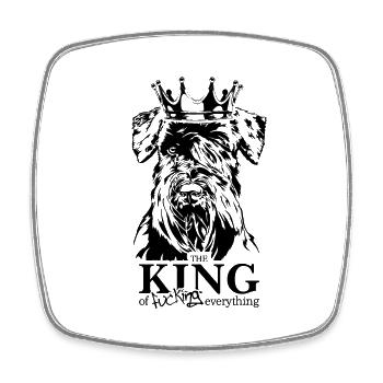 Schnauzer King Hundespruch Hunde Hund Wilsigns - Viereckiger Kühlschrankmagnet - Weiß - Vorne