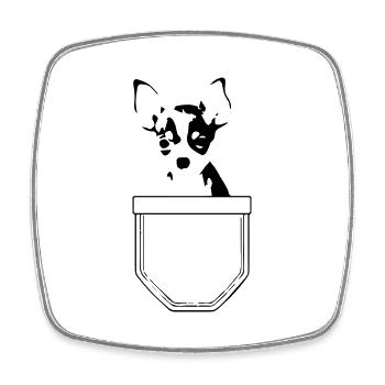 Hund Chien - Magnet carré - blanc - Devant