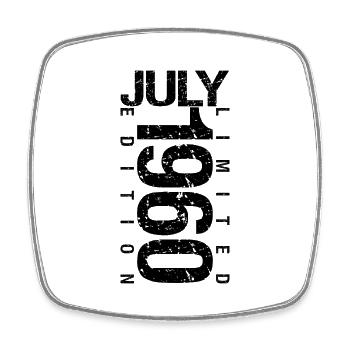 Geburtstag Juli 1960 Juli geboren im Juli 1960 - Viereckiger Kühlschrankmagnet - Weiß - Vorne