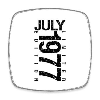 Birthday July 1977 July born in July 1977 - Square fridge magnet - white - Front