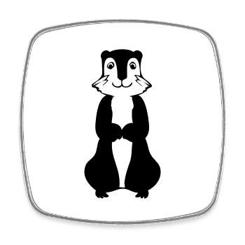 Comic Groundhog - Square fridge magnet - white - Front