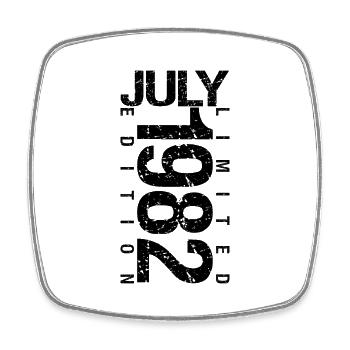 Geburtstag Juli 1982 Juli geboren im Juli 1982 - Viereckiger Kühlschrankmagnet - Weiß - Vorne
