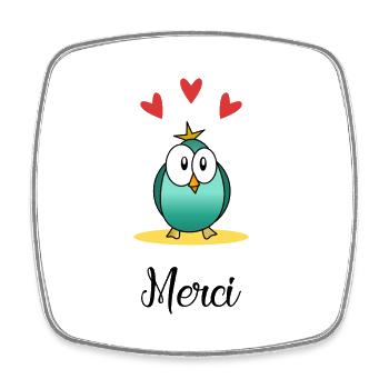 MERCI. MAÎTRESSE. MAÎTRE. MERCI MAÎTRESSE - Magnet carré - blanc - Devant