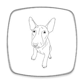 Bullterrier Puppy - Viereckiger Kühlschrankmagnet - Weiß - Vorne
