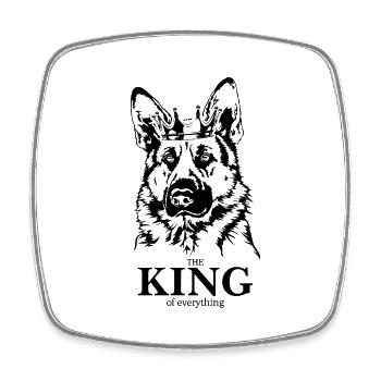Berger allemand Roi de tout Chiens - Magnet carré - blanc - Devant
