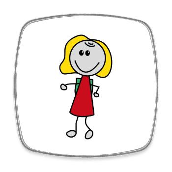 Girl - Square fridge magnet - white - Front