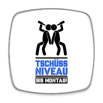 tschüss niveau 02 - Viereckiger Kühlschrankmagnet - Weiß - Vorne