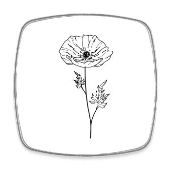 Fleur de coquelicot 13 Plan de travail 5 - Magnet carré - blanc - Devant