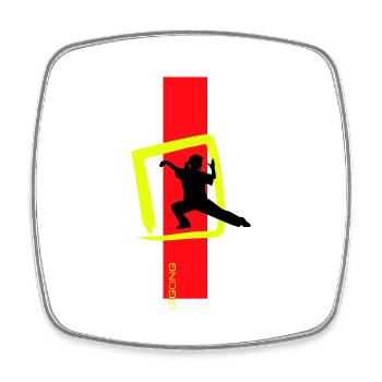 Qigong sign - Square fridge magnet - white - Front