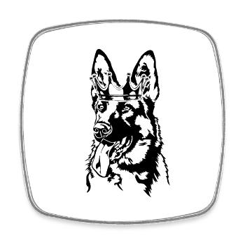 German Shepherd Krone Dogs Dog Wilsigns - Square fridge magnet - white - Front