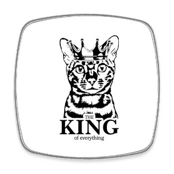 Chat du Bengale Roi de tout Chat Dire Chat - Magnet carré - blanc - Devant