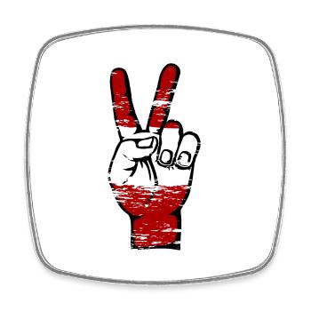 Austria Flag Peace Victory Symbol used - Square fridge magnet - white - Front