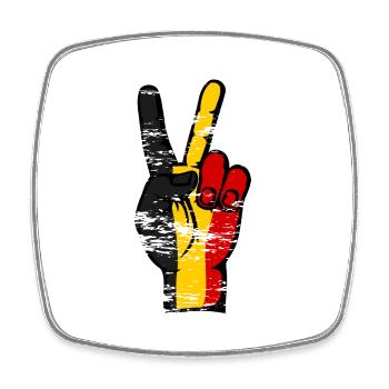 Belgien Flagge Frieden Victory Symbol used - Viereckiger Kühlschrankmagnet - Weiß - Vorne