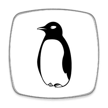 Pinguin - Viereckiger Kühlschrankmagnet - Weiß - Vorne