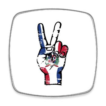 Dominikanische Republik Victory Symbol used - Viereckiger Kühlschrankmagnet - Weiß - Vorne