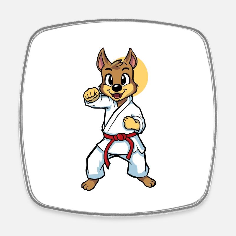 Fighting Dog - Square fridge magnet - white