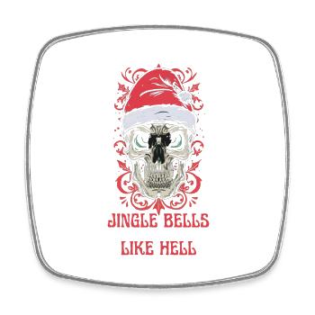 Conception de crâne de Noël : Jingle Bells comme l’enfer - Magnet carré - blanc - Devant