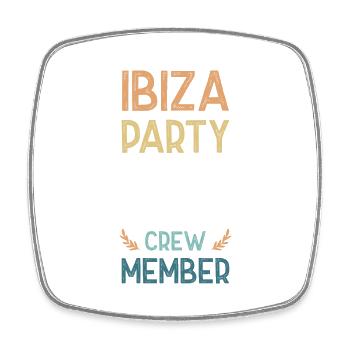 Ibiza Party Crew - Square fridge magnet - white - Front