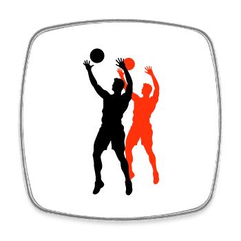 Volleyball Player Silhouette - Square fridge magnet - white - Front