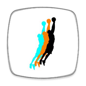 Basketballer Silhouette 3 - Square fridge magnet - white - Front