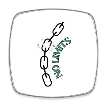 No limits - Square fridge magnet - white - Front
