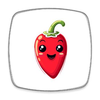 Kinder Chili - Viereckiger Kühlschrankmagnet - Weiß - Vorne