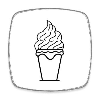 Ice Sundae - Square fridge magnet - white - Front