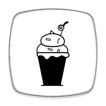 Ice Sundae - Square fridge magnet - white - Front
