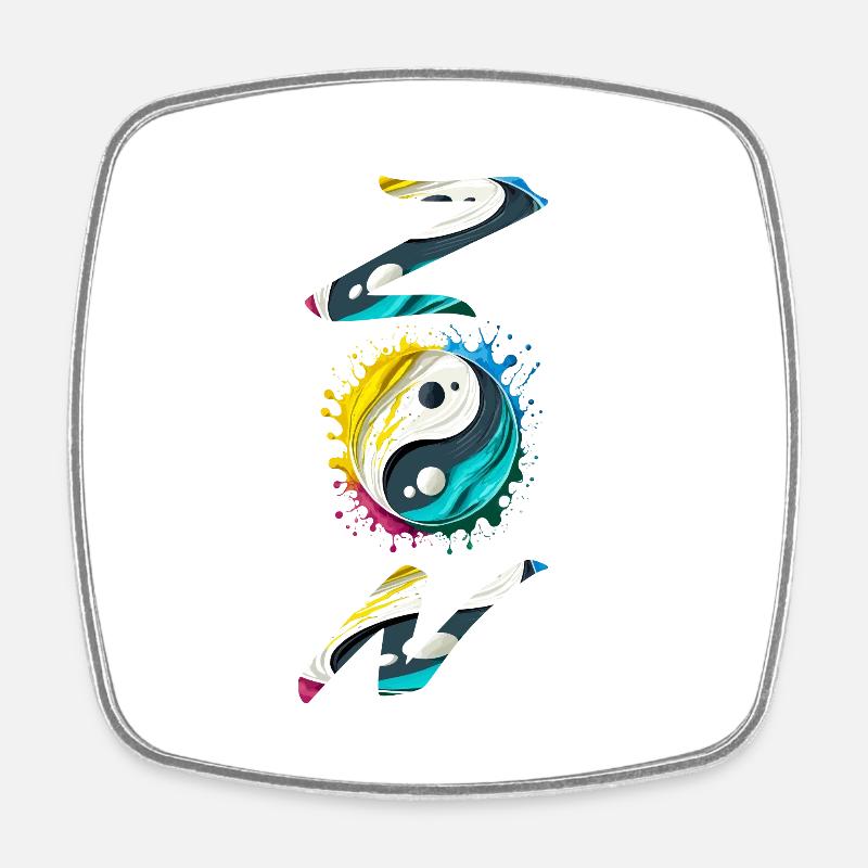 Yin Yang. Zen - Square fridge magnet - white