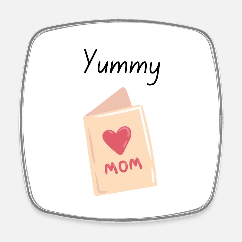 Yummy Mom - Square fridge magnet - white