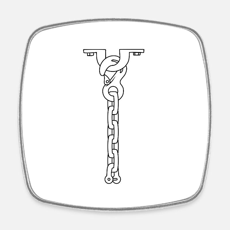 tie necklace WHITE - Square fridge magnet - white