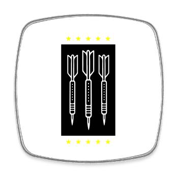 Darts Team Dartpfeile Symbol - Viereckiger Kühlschrankmagnet - Weiß - Vorne