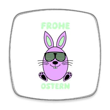 frohe ostern hase - Viereckiger Kühlschrankmagnet - Weiß - Vorne