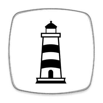 Phare - Magnet carré - blanc - Devant